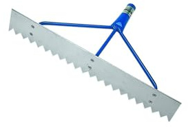Idealspaten Sieger Alu-Asphalt rastrello dentato, Colore: Argento, 60 cm 34 mm
