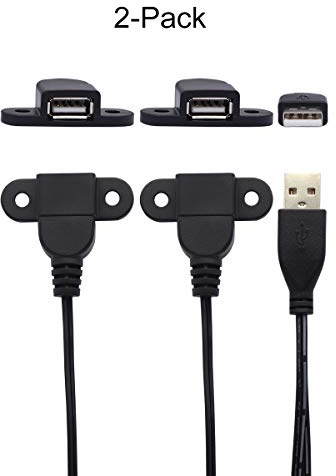 QiCheng&LYS USB 2.0 Verlängerungskabel - 1,5 m x 2, USB-Buchse, Ladeanschluss installieren