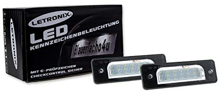 LETRONIX SMD LED Kennzeichenbeleuchtung Module geeignet für 5er E34 Limousine 1988-1996 / 7er E32 1986-1994 mit E-Prüfzeichen