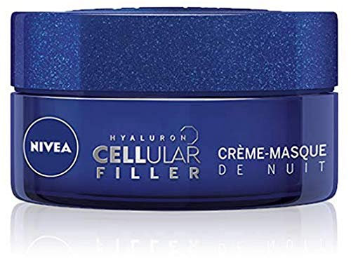 NIVEA Hyaluron Cellular Filler Nachtcreme (1 x 50 ml), Anti-Aging-Creme, angereichert mit Hyaluronsäure, Feuchtigkeitscreme, Gesichtspflege für Damen für alle Hauttypen