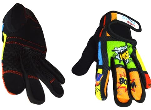 KIDDIMOTO Guanti da ciclismo per bambini con dita intere - per bici da bambino, bici senza pedali, scooter e skateboard (guanti per ragazze e ragazzi) | Disponibile in diverse dimensioni e design