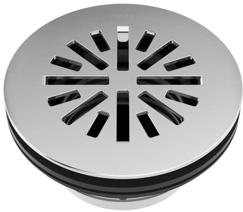 Delta 4 Inch Round Shower Floor Drain with Gasket and Snap-In Drain Gate, Chrome DT051411