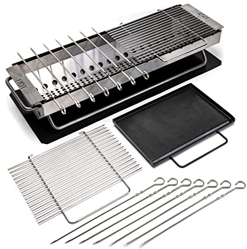 Hickory Summit Hibachi Grill Outdoor – Yakitori Grill – Barbecue japonais de table au charbon de bois – Grill Konro – Barbecue japonais binchotan