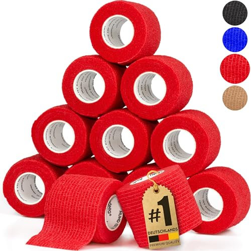 HUND IST KÖNIG selbstklebender Verband, elastische Binde 12x4,7m selbsthaftende Bandage, Haftbandage selbstklebend für Mensch & Tier, Fixierbinde - selbsthaftender Verband selbstklebend, Bandagen