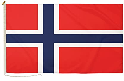 DuraFlag Bandiera Norvegia, piccola cortesia, 50 x 30 cm, corda e fermata di alta qualità, 50 x 30 cm
