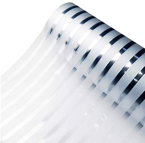 Zindoo Streifen Fensterfolie Blickdicht Sichtschutz Sichtschutzfolie Milchglasfolie Fenster Aufkleber Glas Statische Folie für Büro und Zuhause 75 x 300 cm
