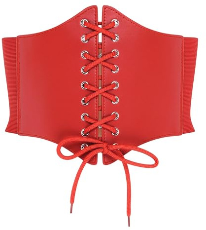 BlackButterfly Cintura Corsetto Donna Allacciatura, Rosso, XL