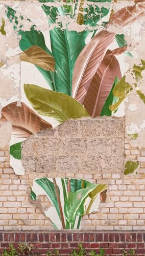 livingwalls Stein-Fototapete – Braun, Grün – Wandbild XXL 2,80 x 1,59 m | Natürliche Steinoptik als Akzentwand – matte Strukturtapete, ansatzfrei & spurlos abziehbar – für Wohnzimmer & Flur