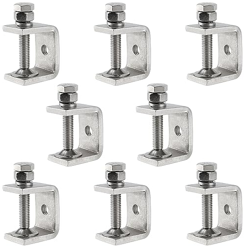 CHEUKYIU 8 Pezzi Morsetti da Falegname, 30mm Morsetti a C Inossidabile 304, Apertura Grande, con Apertura a Mascella, per Scrivania e Tavolo da Lavoro
