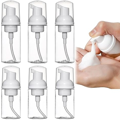 6 Stück Leere Schaumspender Klein Klar Plastik Schäumende Pumpflaschen Flaschen Klein Pump Nachfüllbarer Tragbare Mini Pumpspender für Kosmeti,Reisen(30ml,50ml)