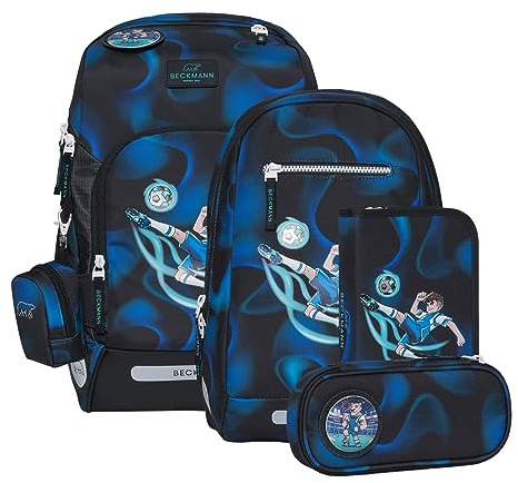 BECKMANN, Schulrucksack-Set Active Air FLX, 6-teilig, Grundschule, inkl. Regenüberzug, 22L
