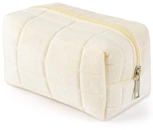 Aucuu Reise Kosmetiktasche, Coquette Make-up-Tasche, Gesteppte Kulturtasche Damen, Kosmetiktasche Groß Kapazität, Baumwolle Make-up Tasche mit Blumenmuster für Kinder Damen Herren