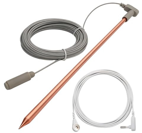 Ground Rod,Copper Grounding Rod,Portable Ground Rod Kit,with 40ft Female Ground Cord,and 15ft Grounding Wire,Easy to Use with Grounded Earth Connected Products,Release Static Electricity
