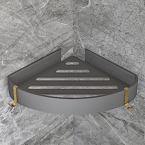 Wandgehäuse mit Eckenlagerung Dusch-Eckregale mit 2 Haken, Dusch-Organizer for Rasierseife und Shampoo, Aufbewahrung im Badezimmer und in der Küche (Farbe: 1 Stück, Größe: 22 x 2). ( Color : 1 Pcs , S