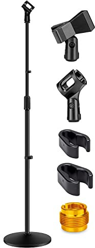 GLEAM Mikrofonständer – Universal-Mikrofonhalterung mit schwerer, kompakter Basis