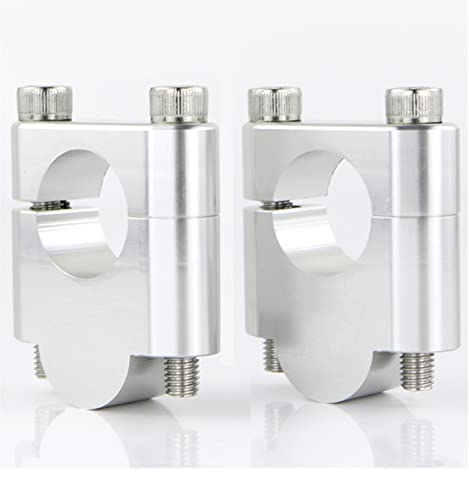 GXSAI Motorrad Lenker Riser 28mm 1 1/8 Motorrad Lenker Riser Schellen Billet Aluminium Für Scrambler Für Speed ​​Triple 1050i Für Speed ​​Triple R Für RS S(Silber,30MM)