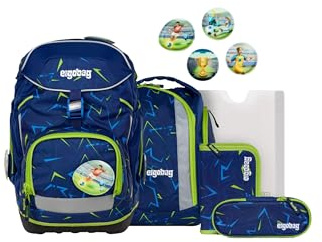 ergobag Pack Set ergonomischer Schulrucksack flexibel 6-teilig Set 1. Klasse Grundschule für Mädchen und Jungen