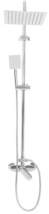 Columna Ducha Termostatica Montaje en Pared con 360° Ducha Cabeza y Ducha Mano Ajustar en 3 Modos de Chorro Temperatura y Caudal de Agua Regulables para Casas, Baños, Escuelas, Hoteles