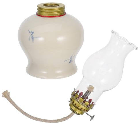 Warmhm Öllampenkamin Aus Keramik Vintage-öllampe Mit Lampenkammer Petroleumlampe Für Innenbereich Sturmlaterne Für Tischdekoration Traditionelle Öllampe Für Notbeleuchtung