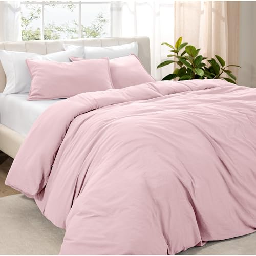 Bare Home Duvet Cover Set Emperor Size - Premium 1800 Ultra-Soft Duvet Cover Set - Lightweight - Cooling Duvet Cover - Bed Duvet Cover with 2 Pillowcases (Emperor, Sandwash Dusty Pink)