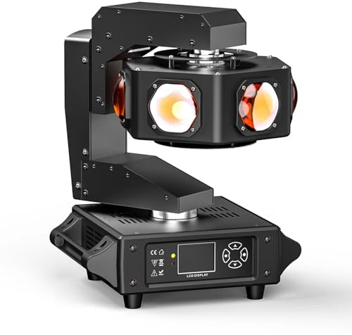 Mini projecteur LED à tête Mobile, Stroboscope RGBW 300 W avec Effets Lumineux variés, éclairage de scène Musical pour Bar, Mariage, discothèque et Salle de Concert