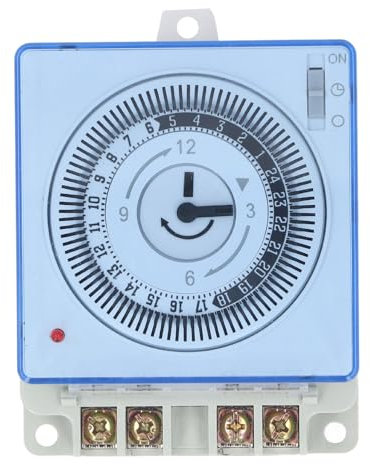 Interrupteur de minuterie mécanique 24 Heures sur 24, minuteur Automatique de Mise Hors Tension avec Connexion Rapide, 15-1440 Min réglable pour l'éclairage d'échappement, boîtier