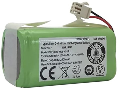 ZECKJVTD Batería De Repuesto De 14,4 V Y 2600 MAh, Compatible con Conga 990 Y 1090, Tesvor X500, Ecovacs, Deebot N79, N79S Y DN622, Eufy Y RoboVac 11, 11S Y RoboVac 30.
