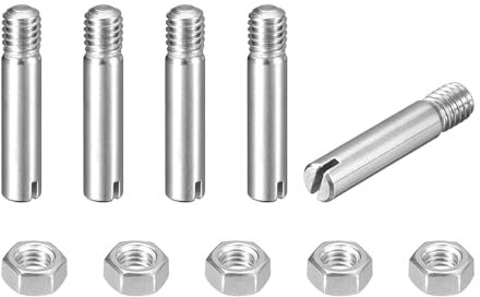 sourcing map 5 perni cilindrici con intaglio, M4 x 20 mm, in acciaio inossidabile 304, con filettatura esterna, viti con scanalatura con dado per installazione di mobili per armadi (GB878)