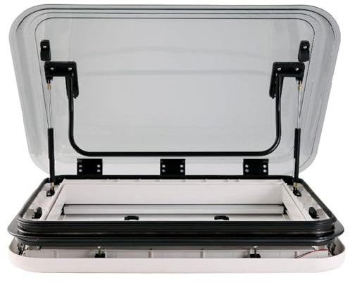 WEICNE Fenêtre De Toit pour Camping-Car, 50 X 50 Cm/70 X 50 Cm/80 X 50 Cm, Lucarne pour Caravane, Camping-Car, Trappe De Toit pour Caravane, Aération De Toit avec Éclairage LED,27.6×19.7in