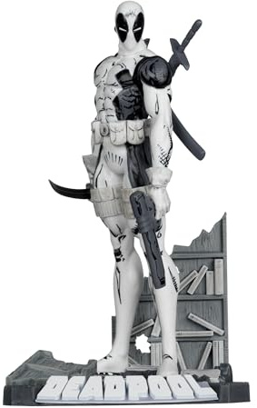 McFarlane Toys- Marvel Deadpool (Line Art) 1:10th Scale Collectible with Scene (The New Mutants #98) Gold Label