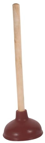 TOPPERFUN Desatascador de Inodoro Portátil Mango de Madera, Goma