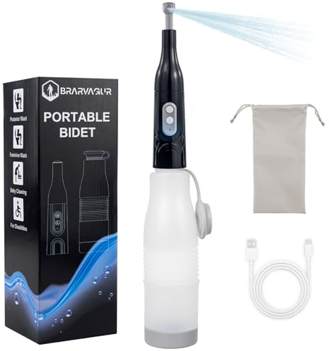 Bidet portable de voyage électrique rechargeable haute pression, 350-550 ml grande capacité, double mode de pulvérisation, IPX7 étanche pour le nettoyage de l'hygiène personnelle, soins aux personnes