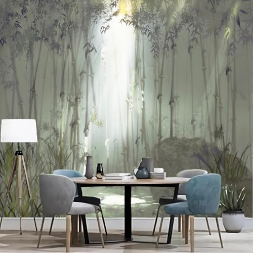 Fotomurales 250 x 175 cm Bambú Papel Pintado Tejido No Tejido Bambú Paisaje Fotomural Efecto 3D Papel Tapiz Decorativos pared Murales Póster para Dormitorio Salón TV Pared E172