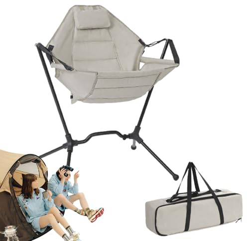 Genérico Silla de Camping | Taburete Mecedor de Aluminio con Alta Resistencia y Ajustable - Silla Balancín Portátil para Césped - para Picnic, Área de Descanso, Césped, Patio, Fiesta, Playa y Jardín