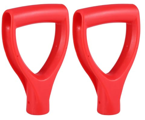 MAGICLULU Poignée en Plastique Rouge Pelle – Lot de 2 Pièces – Manche de Pelle de Jardin Ergonomique, Accessoire de Remplacement Résistant pour Outils de Jardinage à Main