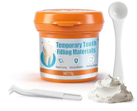 Otturazione Dentale Provvisoria, Cemento per Denti Per Otturare Cavità | Formula Delicata, Pronto all'uso, Facile da Usare, 15g