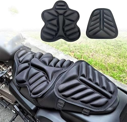 2Pcs Cojín de Asiento de Motocicleta para BMW R 1200 GS LC R1200GS R 1200GS ADV R1200GS Rallye, Antideslizante Alivio de Presión y Mayor Confort para Viajes Largos,A/Style 1
