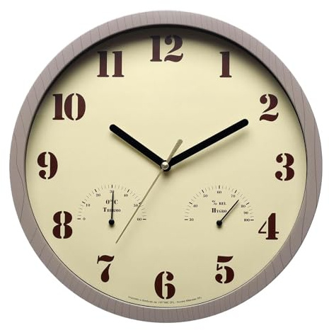 Weather Resistant Large Outdoor Clock - Decorative Accurate Waterproof | Vintage Wall Timepiece Thermometer Hygrometer for Kitchen, Patio, Deck, Pool, RV Garage, Gym, Entryway, Hallway