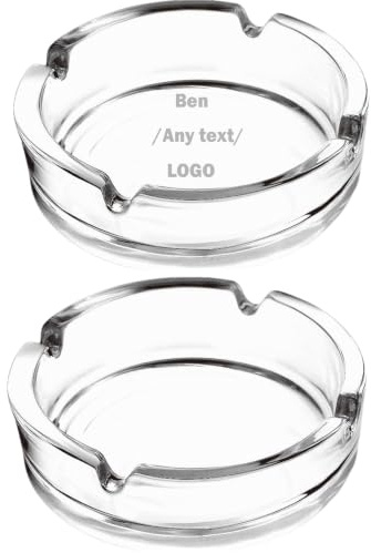 Personalised Glass Ashtrays for Inside or Outside,Ash Trays Indoors,Ash trays Outdoors for Home, Garden, Bar or Pub (2 PCS)