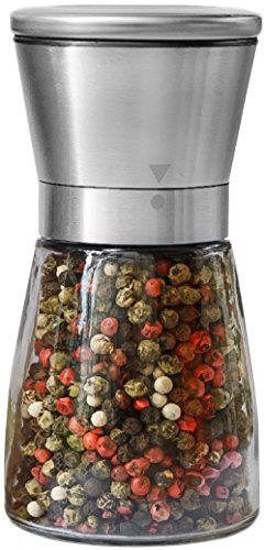 Moulin à poivre ou salière pour chef professionnel – Meilleur moulin à épices avec acier inoxydable brossé, marque spéciale, lames en céramique et grossière réglable
