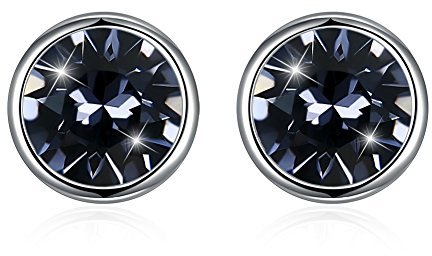 Hasnsofie Silber Ohrstecker 925 Ohrringe, 925 Sterling Silber Schwarz Ohrstecker 8mm Rund Klein Schlafen Ohrringe, Unisex Hypoallergen Ohrschmuck für Damen Herren Mädchen Jungen