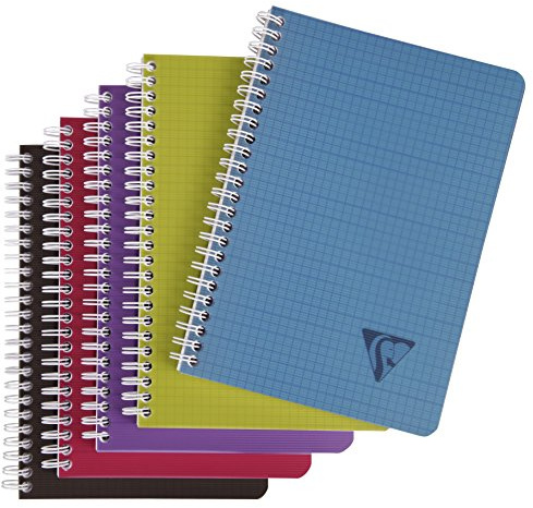Clairefontaine 329506C - Spiralbuch (Linicolor Intense, DIN A5, 90 Blatt kariert) 1 Stück farbig sortiert