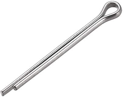 sourcing map 60Stk.Geteilter Splint 3mm x 35mm 304 Edelstahl 2 Zinken Schlüssel Silber