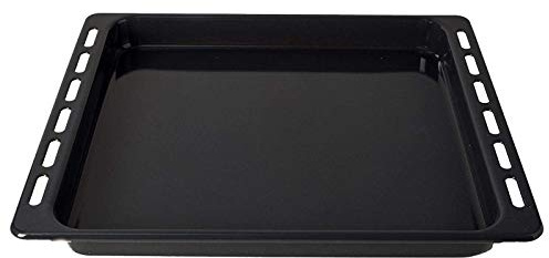 Spares2go Emaillierte Fettauffangwanne, Schwarz, Wandmontage, Fettfilter, Dunstabzugshaube, Kompatibel mit Whirlpool Ofen/Herd/Grill, 445 x 375 x 38 mm
