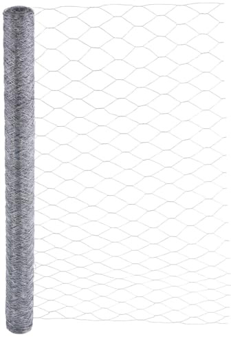 Garmix Sechseckgeflecht Verzinkt 50mm 0.7mm Kaninchendraht Hasendraht (150cm, 25m)