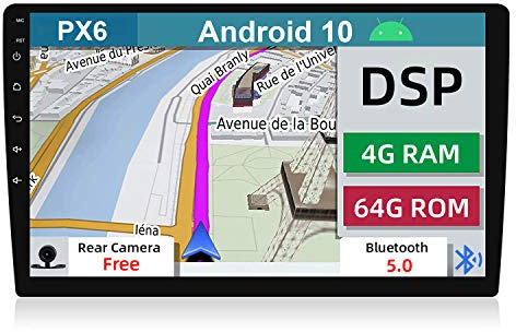 YUNTX [4GB+64GB] Android 14 Universal Autoradio -[Incorporato Carplay/Android Auto/DSP/GPS]-IPS 2.5D 10.1 Touch Screen-CAM+MIC-DAB/Mirror Link/Bluetooth 5.0/WiFi/USB/4G