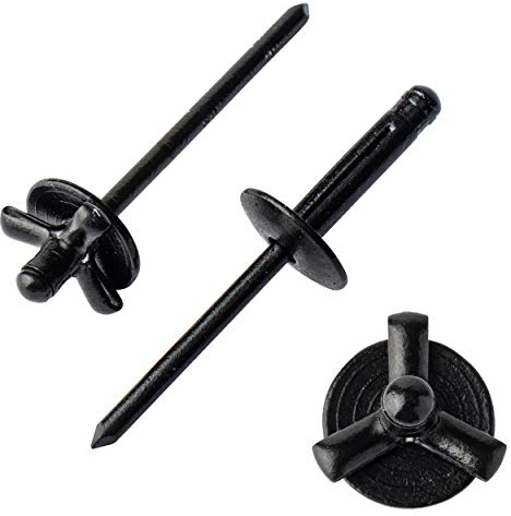 ISPINNER Lot de 50 rivets pop explosifs en aluminium à grande tête 3/16 x 10,2 cm (noir)