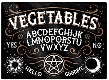 Vegetables Ouija Glass Smooth Rectangular Chopping Board Black