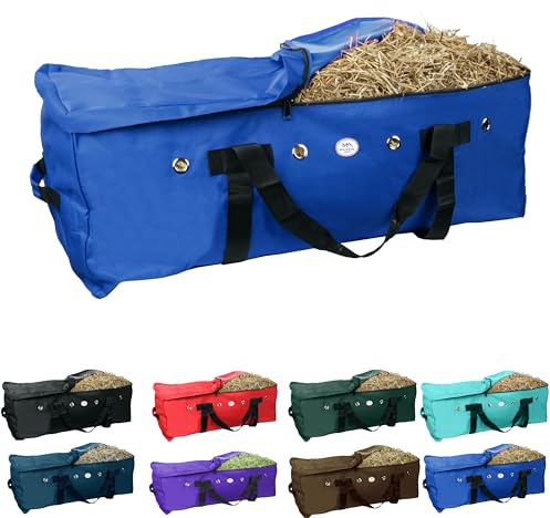 Majestic Ally 1200 D Nylon Fabric Large 44” x 20” x 16” and Extra Large 53x 24 20 Heavy-Duty Hay Bale Storage Bag (Red) (Extra Large, Royal Blue)