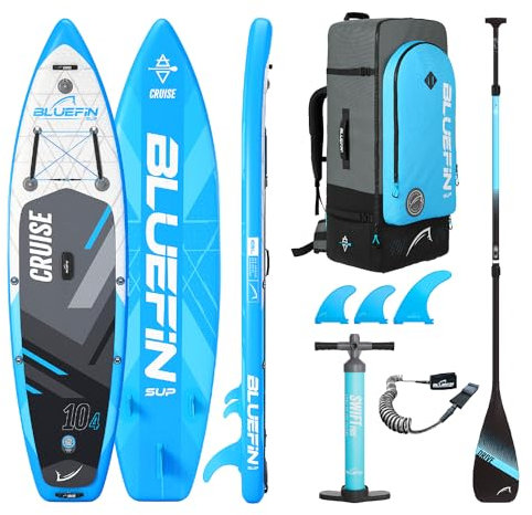 Bluefin Cruise 10'4 aufpumpbares Paddle Board| SUP-Board für Erwachsene| Bluefin Cruise SUP |10'4 SUP| Tragbar & Reisesicher | Paddleboard-Zubehör inklusive